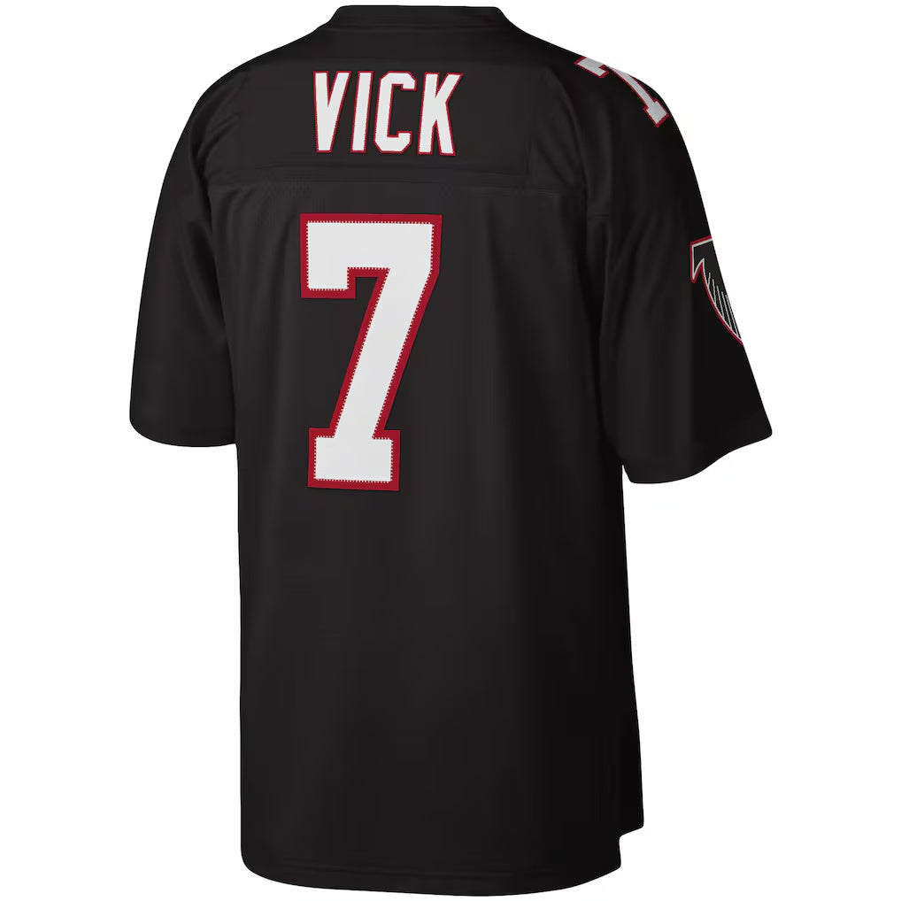 Tlead A.Falcons #7 Michael Vick Mitchell & Ness Black Legacy Replica Stitched Jerseys