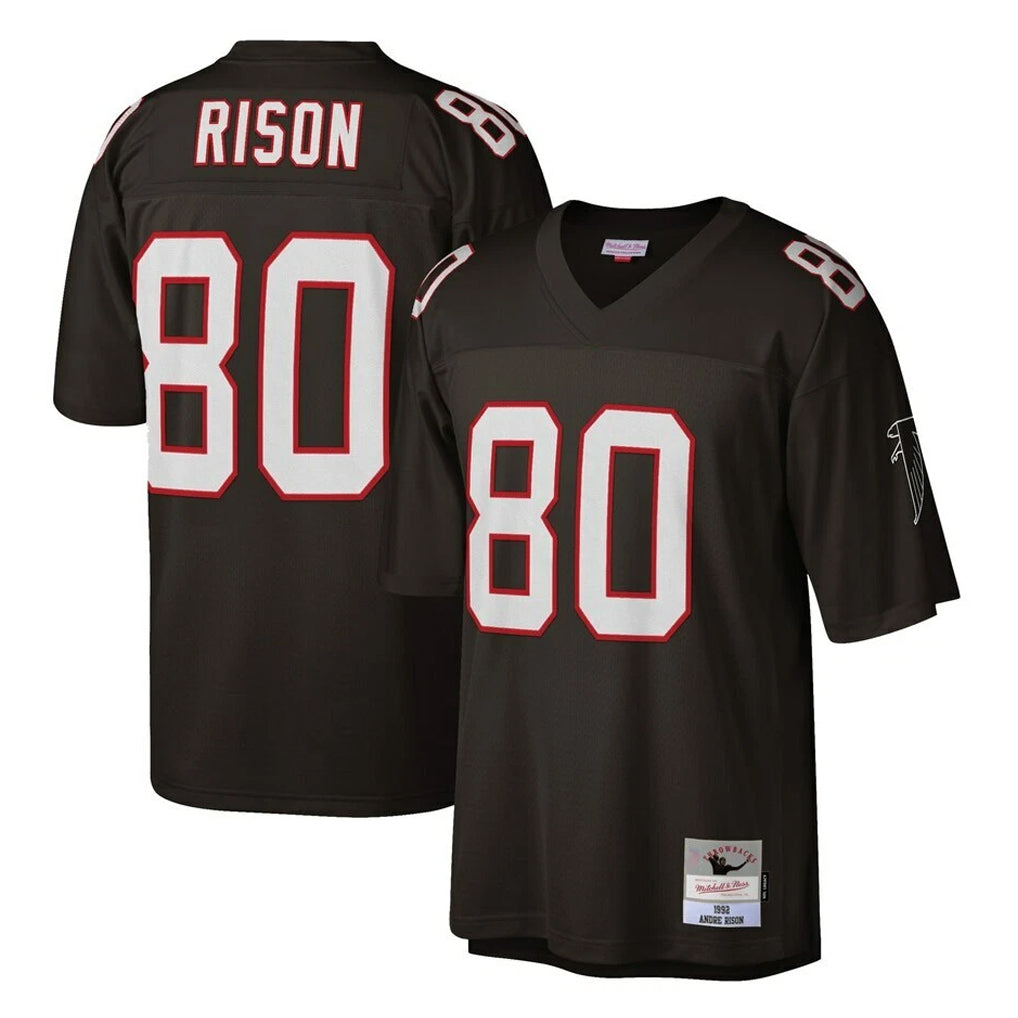 Tlead A.Falcons #80 Andre Rison Player Mitchell & Ness Black 1992 Legacy Stitched Jerseys