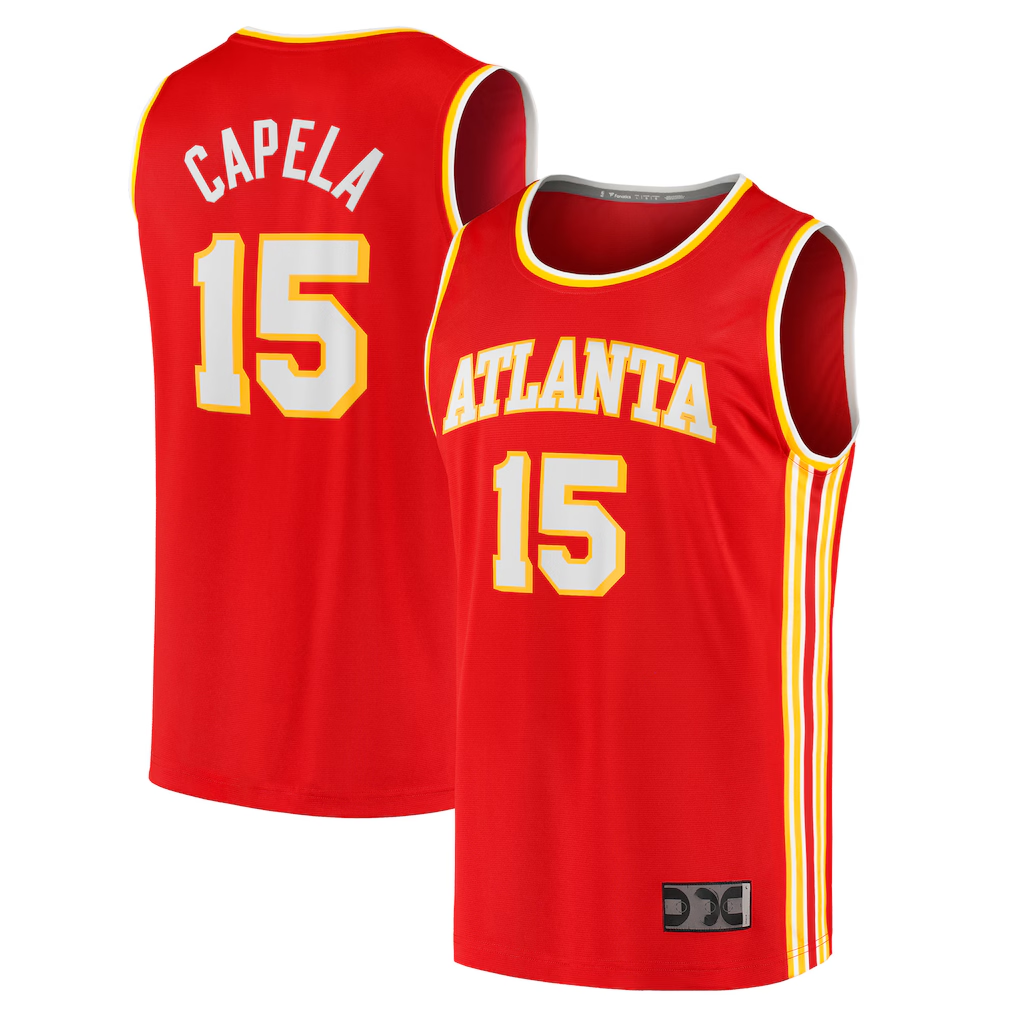 Tlead A.Hawks #15 Clint Capela Red 2021-22 Fast Break Replica Jerseys - Icon Edition