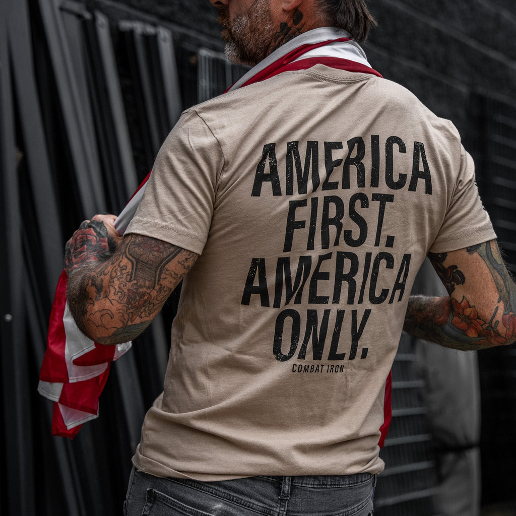 CustomNameinc cheap jerseys Ordering America First. American Only. Men's T-Shirt
