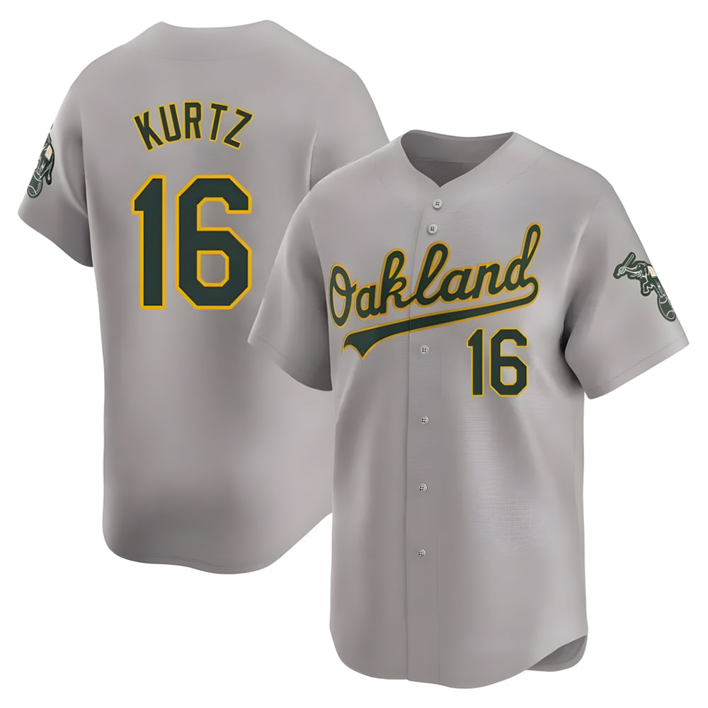Tlead Athletics #16 Nick Kurtz Player Grey Home Limited Stitched Jerseys