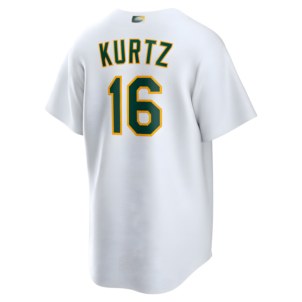 Tlead Athletics #16 Nick Kurtz Player White Home Game Stitched Jerseys