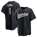 Tlead Athletics #1 Denzel Clarke player Black&White Replica Stitched Jersey