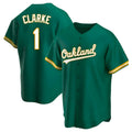 Tlead Athletics #1 Denzel Clarke player Green Replica Kelly Alternate Stitched Jersey