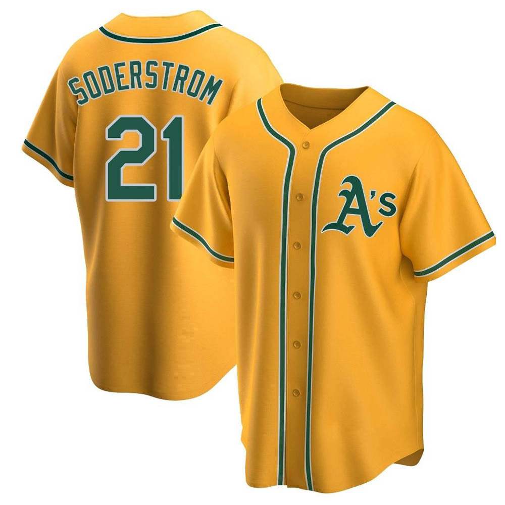 Tlead Athletics #21 Tyler Soderstrom Player Gold Replica Alternate Stitched Jersey