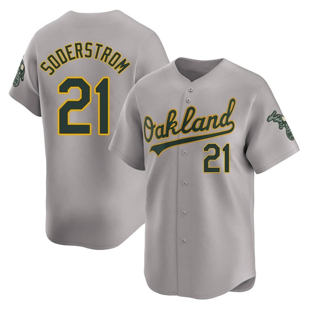 Tlead Athletics #21 Tyler Soderstrom Player Gray Limited Away Stitched Jersey