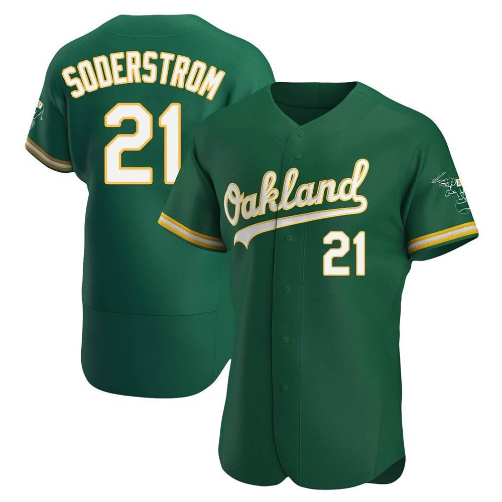 Tlead Athletics #21 Tyler Soderstrom Player Green Authentic Kelly Alternate Stitched Jersey