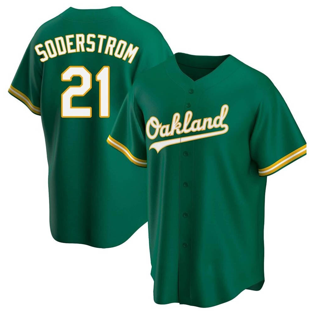 Tlead Athletics #21 Tyler Soderstrom Player Green Replica Kelly Alternate Stitched Jersey
