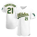 Tlead Athletics #21 Tyler Soderstrom Player White Authentic Home Stitched Jersey