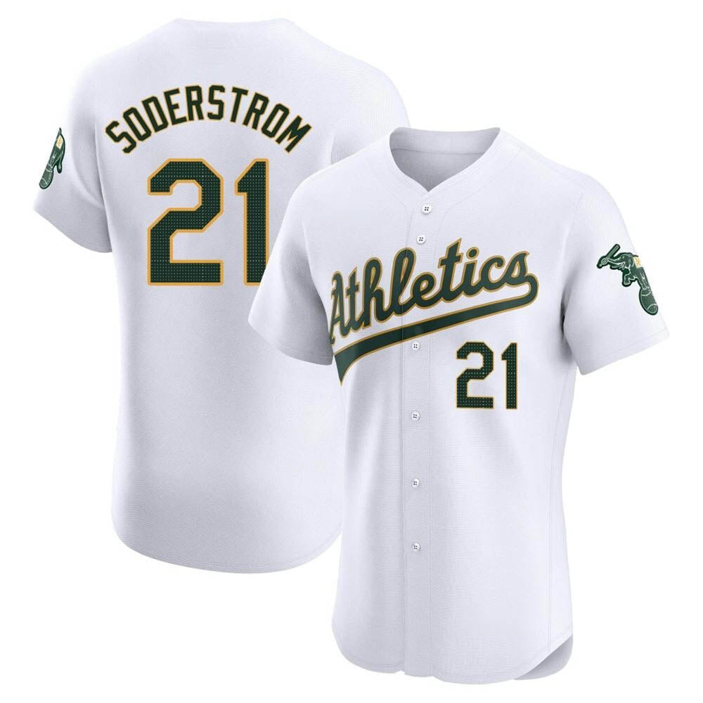 Tlead Athletics #21 Tyler Soderstrom Player White Elite Home Stitched Jersey