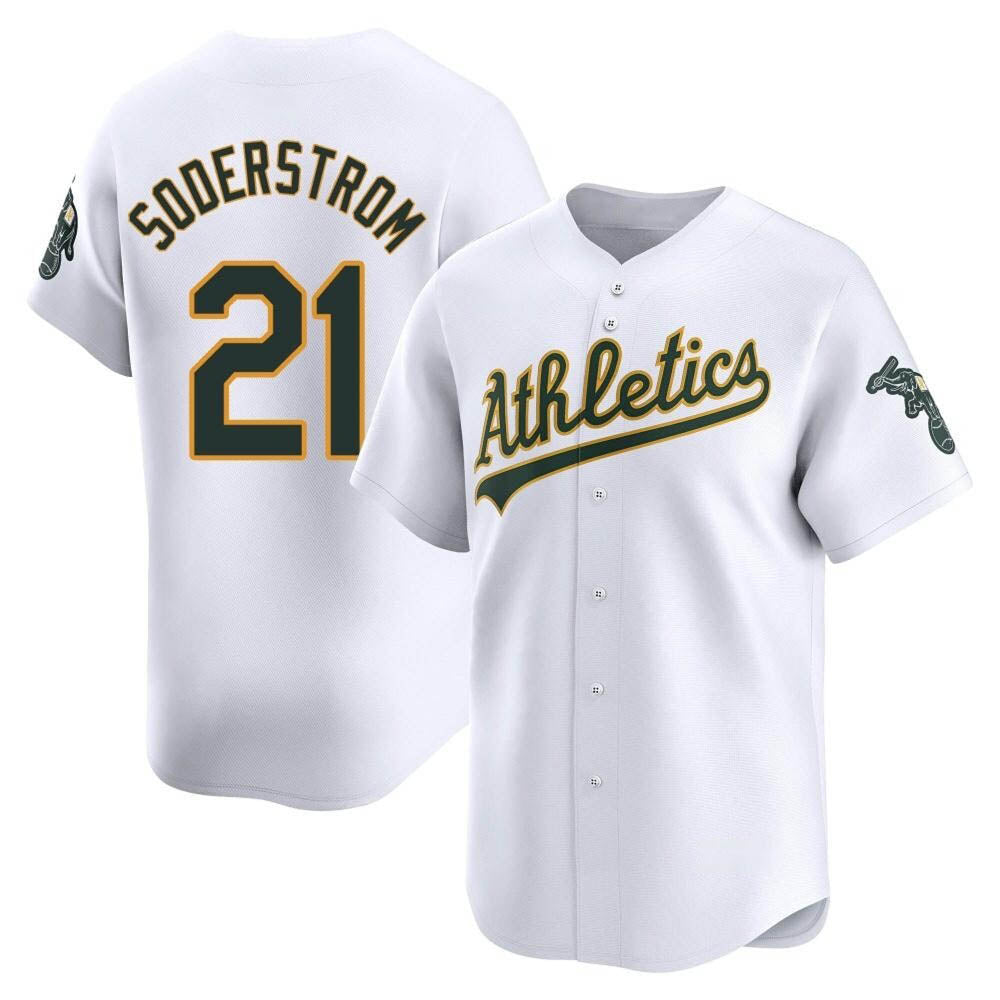Tlead Athletics #21 Tyler Soderstrom Player White Limited Home Stitched Jersey
