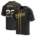 Tlead Athletics #22 Jeff McNeil player Gold Replica Black en Alternate Stitched Jersey