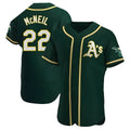 Tlead Athletics #22 Jeff McNeil player Green Authentic Alternate Stitched Jersey