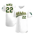 Tlead Athletics #22 Jeff McNeil player White Authentic Home Stitched Jersey