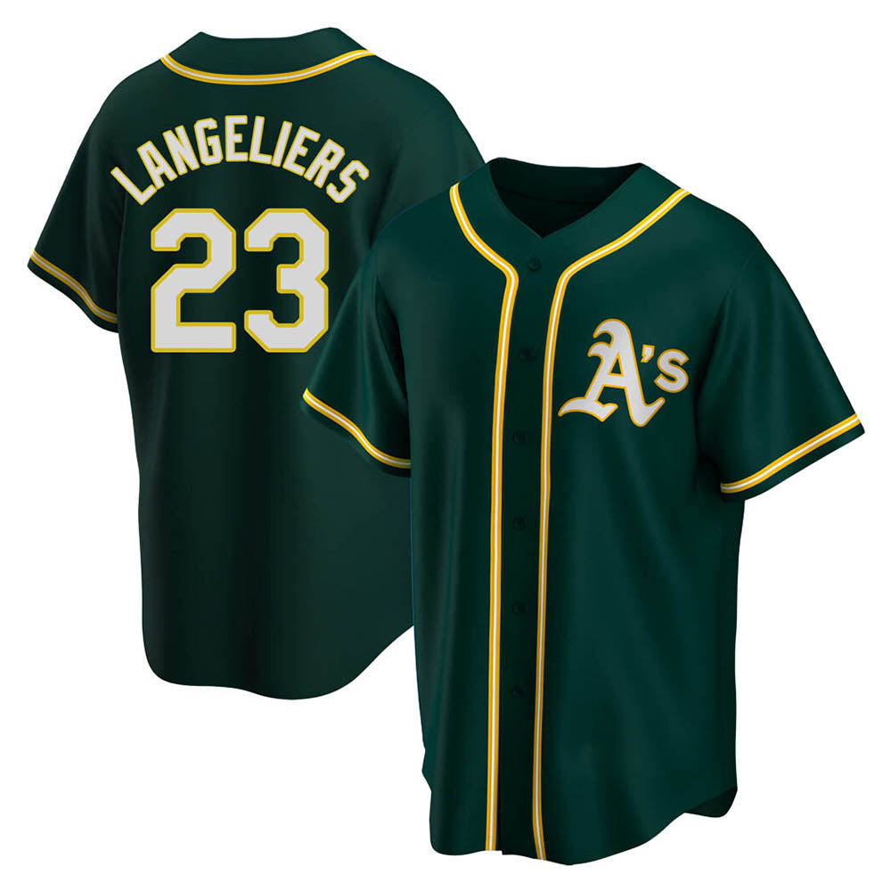 Tlead Athletics #23 Shea Langeliers Player Green Replica Alternate Stitched Jerseys