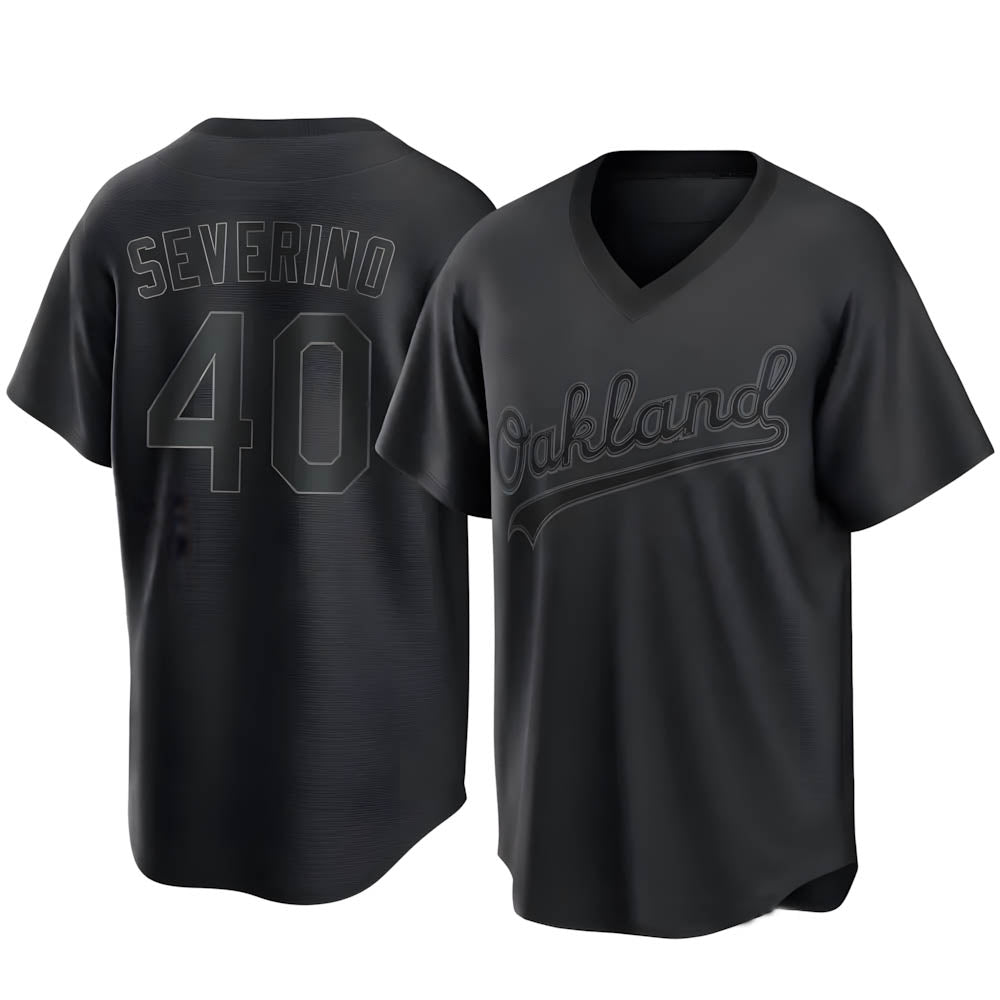 Tlead Athletics #40 Luis Severino player Black Replica Pitch Fashion Stitched Jersey