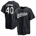 Tlead Athletics #40 Luis Severino player Black&White Replica Stitched Jersey