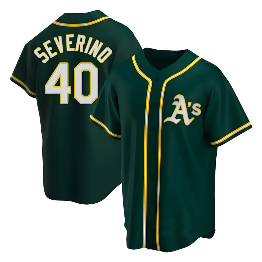 Tlead Athletics #40 Luis Severino player Green Replica Alternate Stitched Jersey
