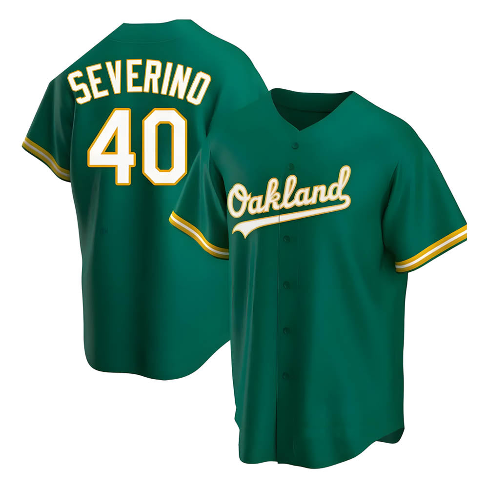 Tlead Athletics #40 Luis Severino player Green Replica Kelly Alternate Stitched Jersey