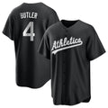 Tlead Athletics #4 Lawrence Butler player Black&White Replica Alternate Stitched Jersey