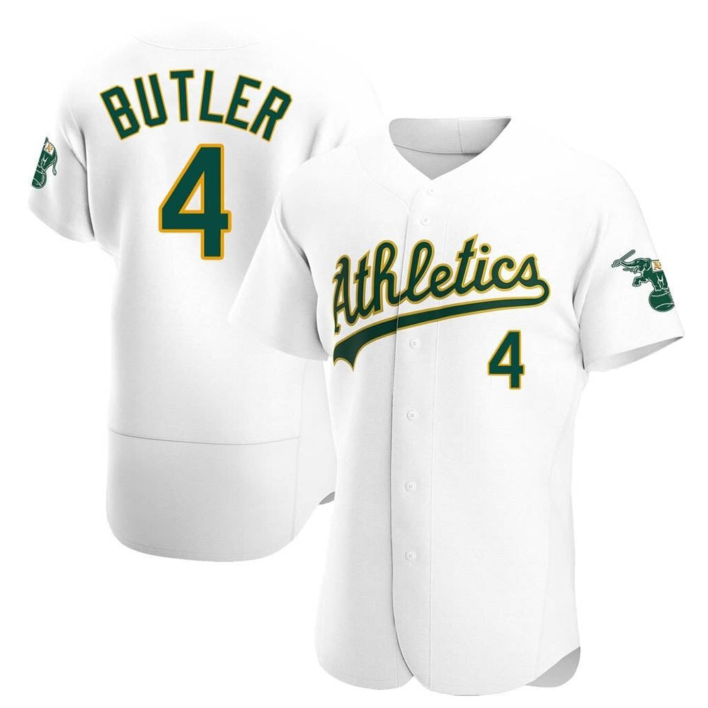 Tlead Athletics #4 Lawrence Butler player White Authentic Home Stitched Jersey