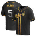 Tlead Athletics #5 Jacob Wilson Black Golden Replica Alternate  Stitched Jersey