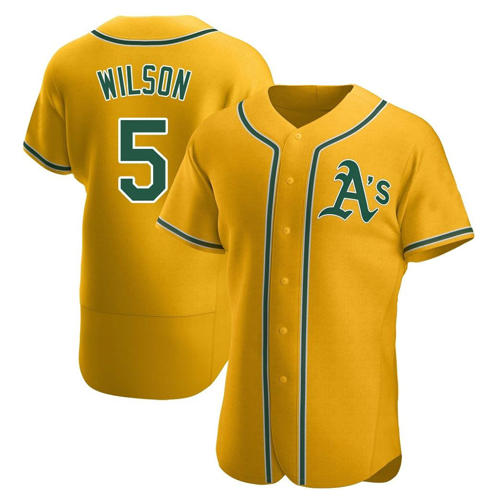 Tlead Athletics #5 Jacob Wilson Gold Alternate Stadium Stitched Jerseys