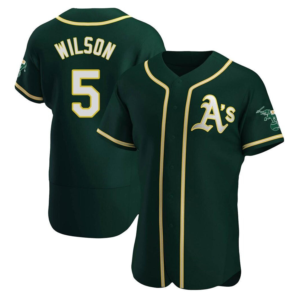 Tlead Athletics #5 Jacob Wilson Green Authentic Alternate Stitched Jersey