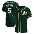 Tlead Athletics #5 Jacob Wilson Green Authentic Alternate Stitched Jersey