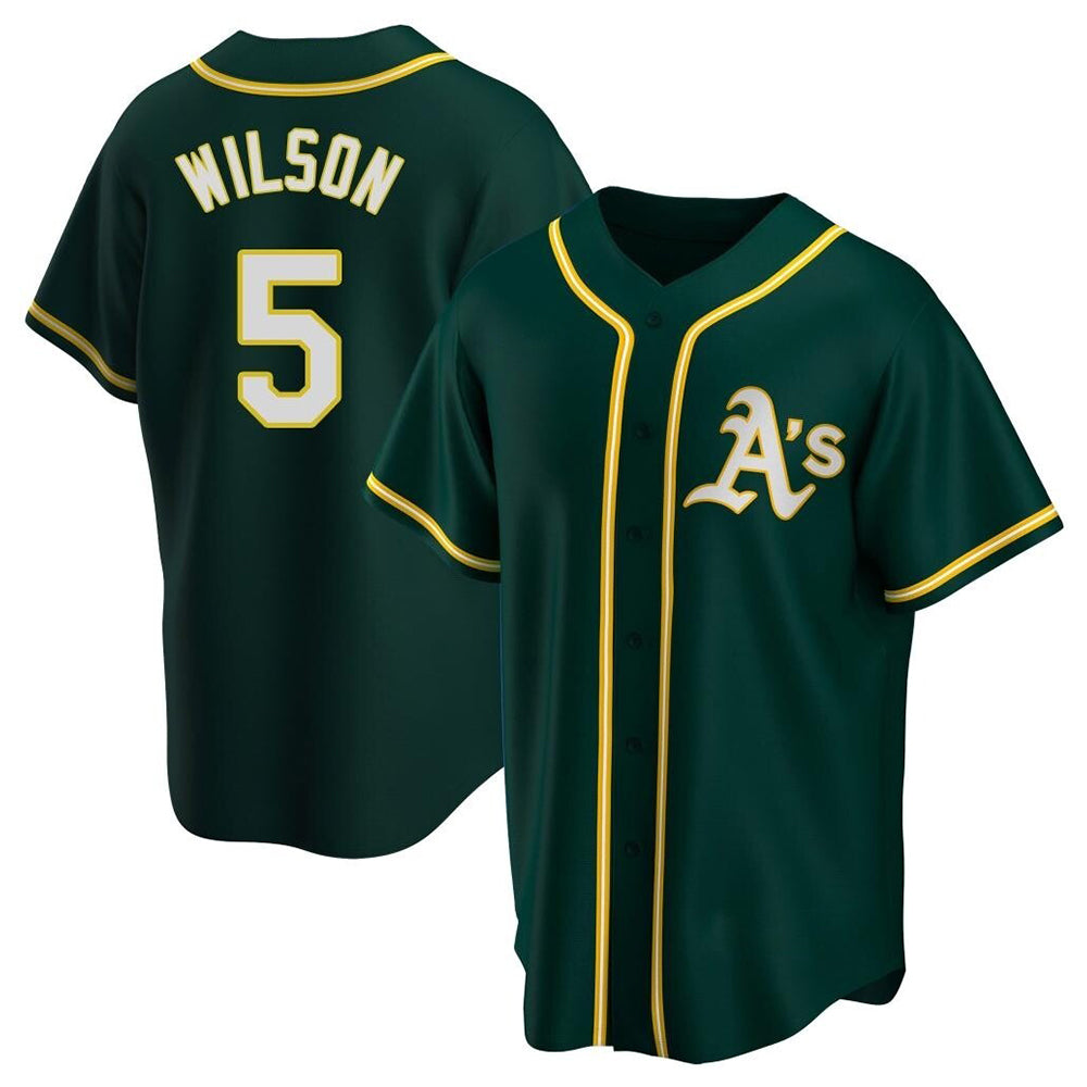 Tlead Athletics #5 Jacob Wilson Green Replica Alternate Stitched Jersey