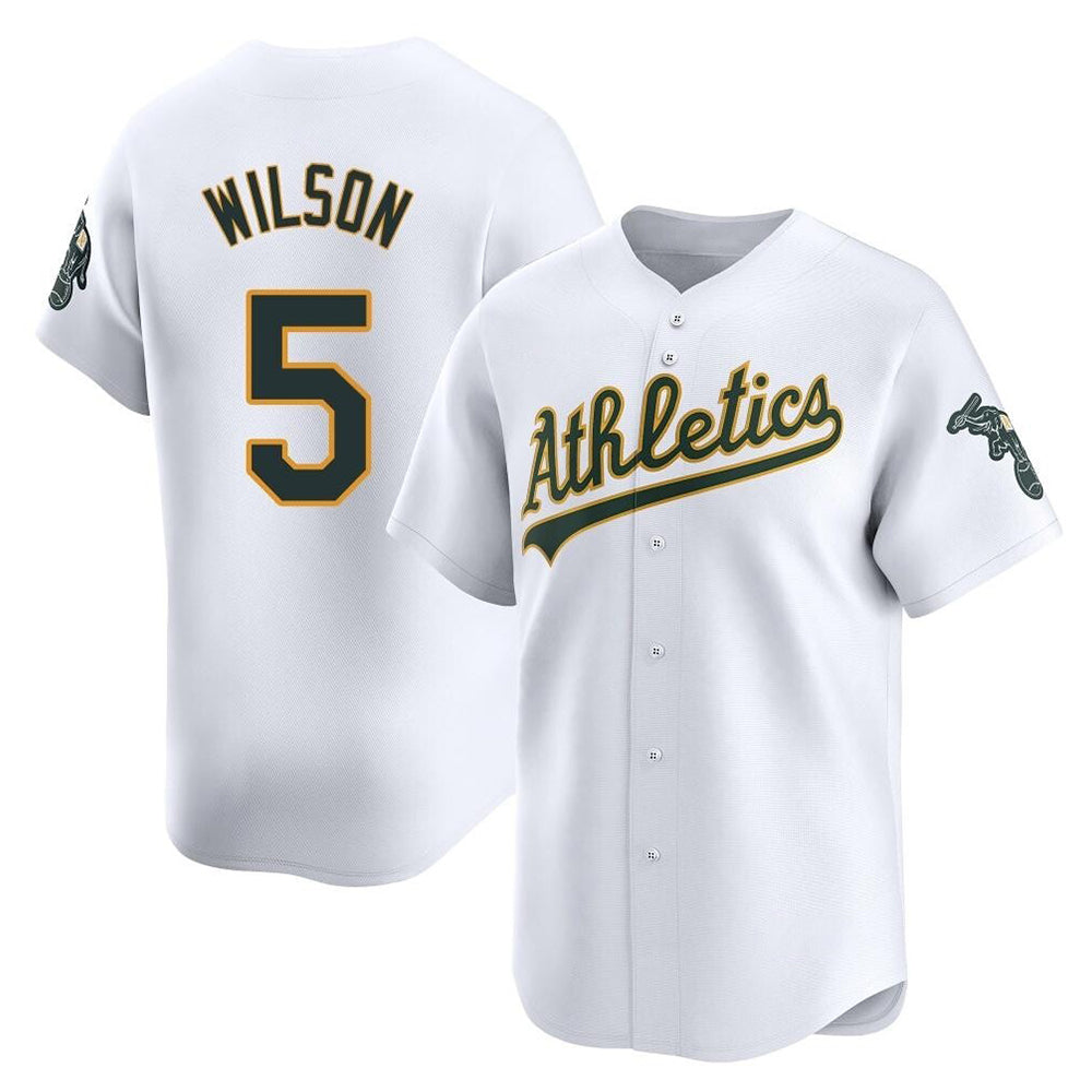 Tlead Athletics #5 Jacob Wilson White Limited Home Stitched Jersey