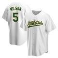 Tlead Athletics #5 Jacob Wilson White Replica Home Stitched Jersey