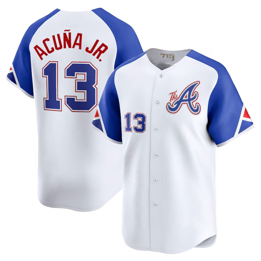 Tlead A.Braves #13 Ronald Acuna Jr. City Connect Limited Jersey - White Personalized Jerseys