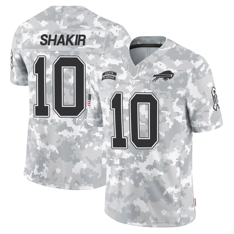 Tlead B.Bills #10 Khalil Shakir Player Arctic Camo Salute to Service Limited  Stitched Jerseys