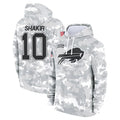 Tlead B.Bills #10 Khalil Shakir Player Salute to Service Hoodies  Stitched Jerseys