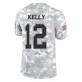 Tlead B.Bills #12 Jim Kelly Player Arctic Camo Salute to Service Limited Stitched Jerseys