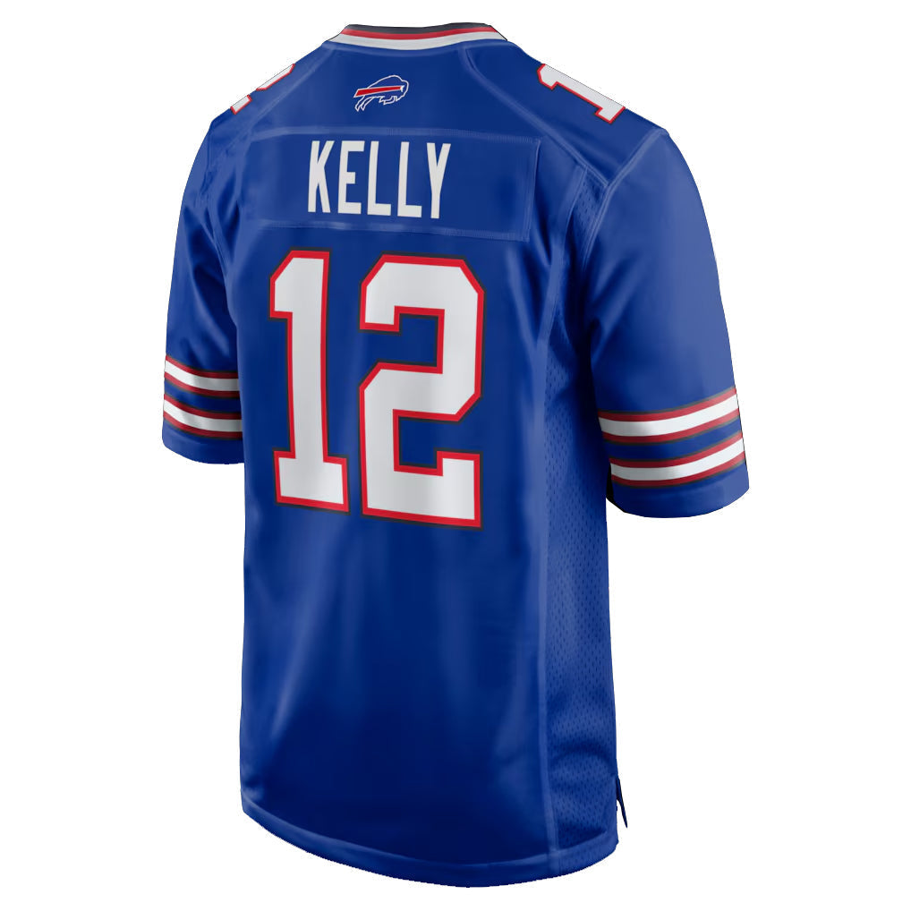 Tlead B.Bills #12 Jim Kelly Player Royal Home Game Stitched Jerseys