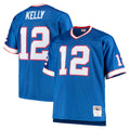 Tlead B.Bills #12 Jim Kelly Player Royal Mitchell & Ness Big & Tall 1990 Retired Replica Limited Stitched Jerseys