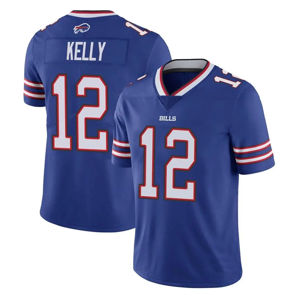 Tlead B.Bills #12 Jim Kelly Player Royal Vapor Untouchable Limited Stitched Jerseys