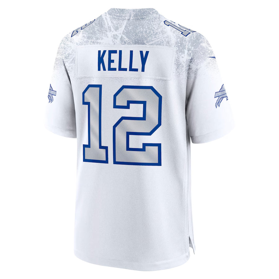 Tlead B.Bills #12 Jim Kelly Player White Rivalries Collection Game Stitched Jerseys