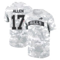 Tlead B.Bills #17 Josh Allen Player Arctic Camo Salute to Service T-Shirt Hoodies Stitched Jerseys