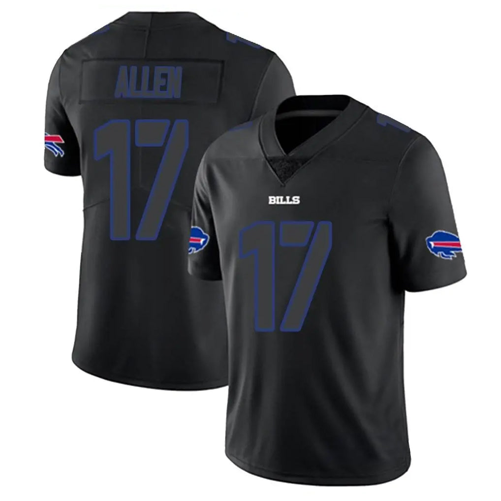 Tlead B.Bills #17 Josh Allen Player Black Impact Limited Home Game Stitched Jerseys