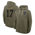 Tlead B.Bills #17 Josh Allen Player Olive Salute to Service Hoodies Stitched Jerseys