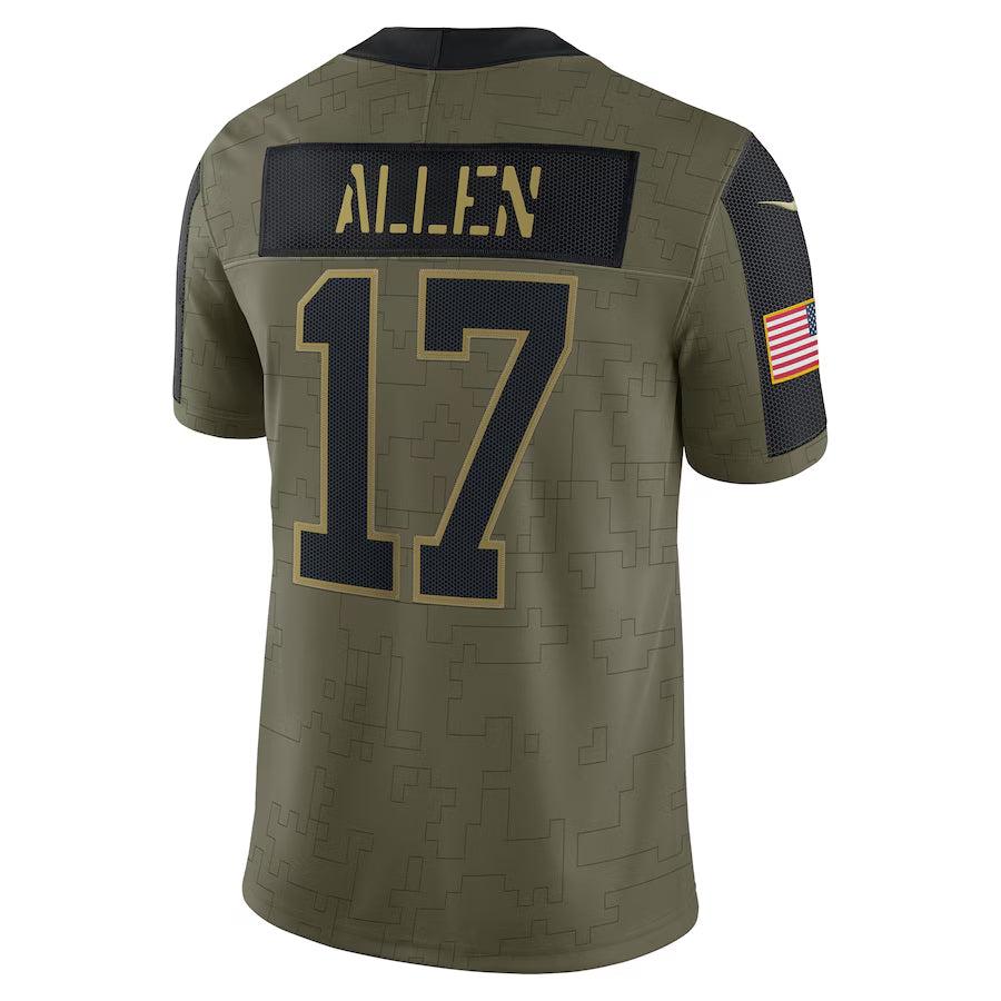 Tlead B.Bills #17 Josh Allen Player Salute To Service Olive  Stitched Jerseys