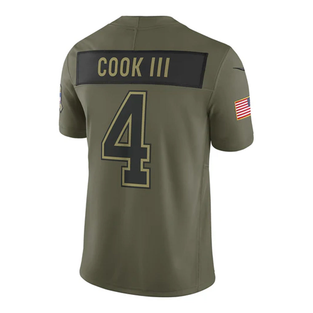 Tlead B.Bills #4 James Cook III Player Salute to Service Vapor F.U.S.E. Limited Stitched Jerseys