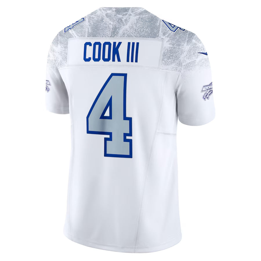 Tlead B.Bills #4 James Cook III Player White Rivalries Collection Vapor Limited Stitched Jerseys