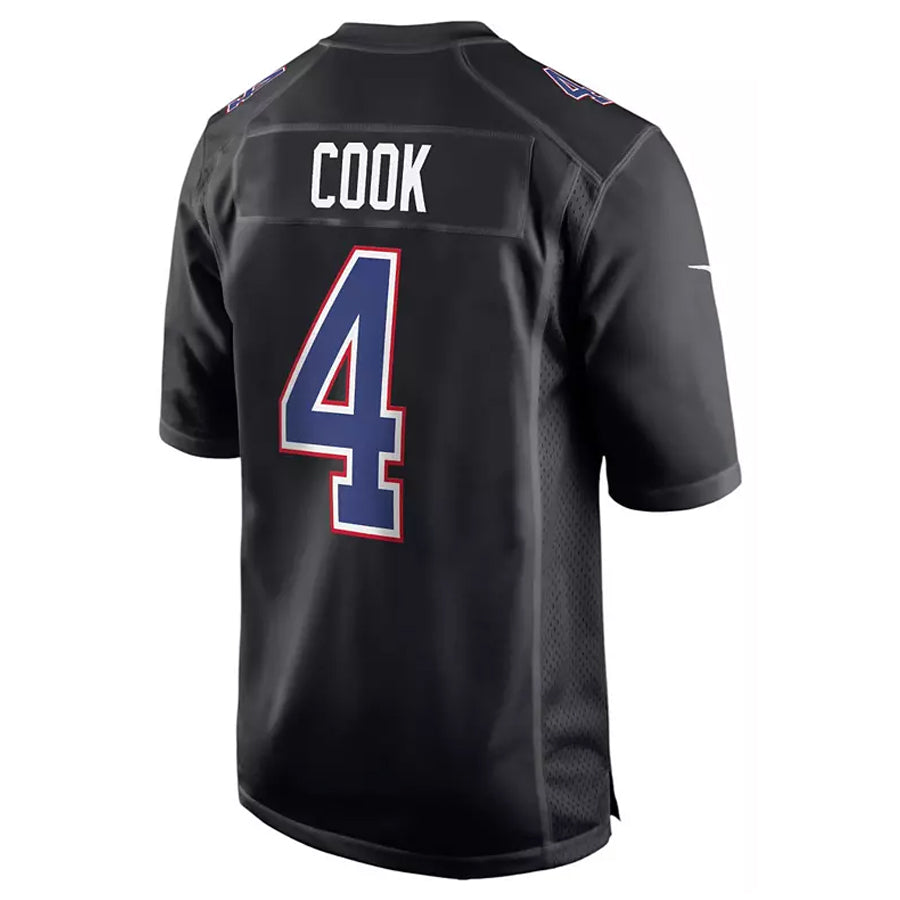 Tlead B.Bills #4 James Cook Player Carbon Black Fashion Stitched Jerseys