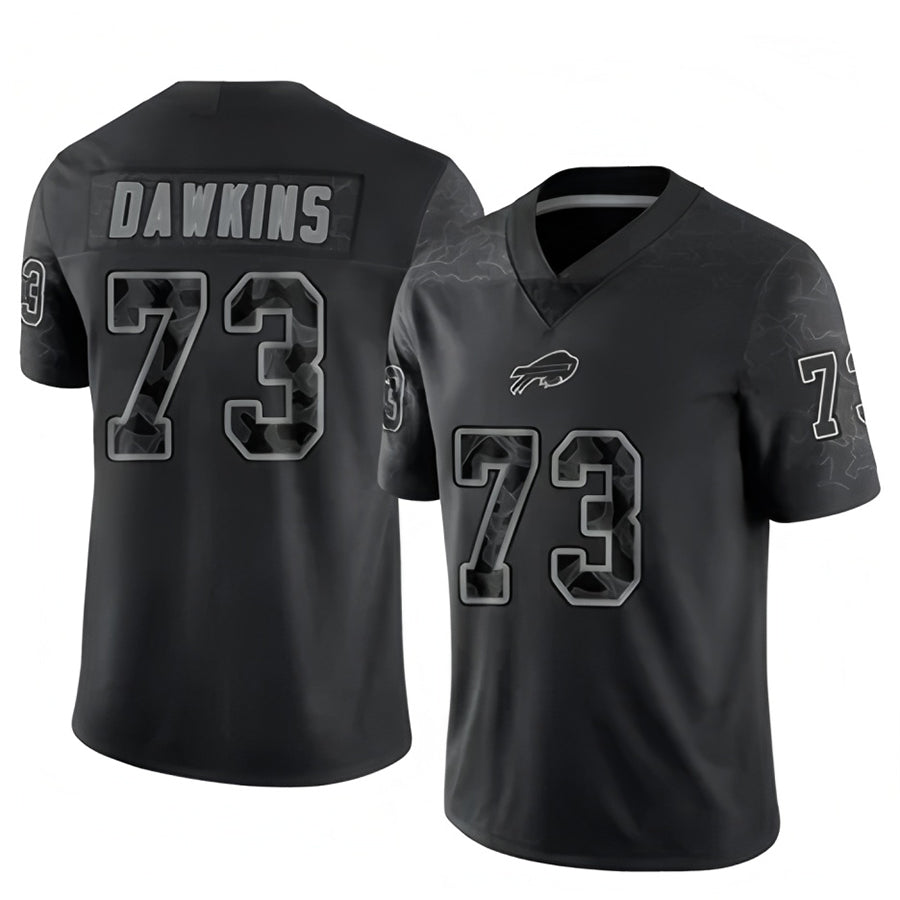 Tlead B.Bills #73 Dion Dawkins Player Black RFLCTV Limited Stitched Jerseys