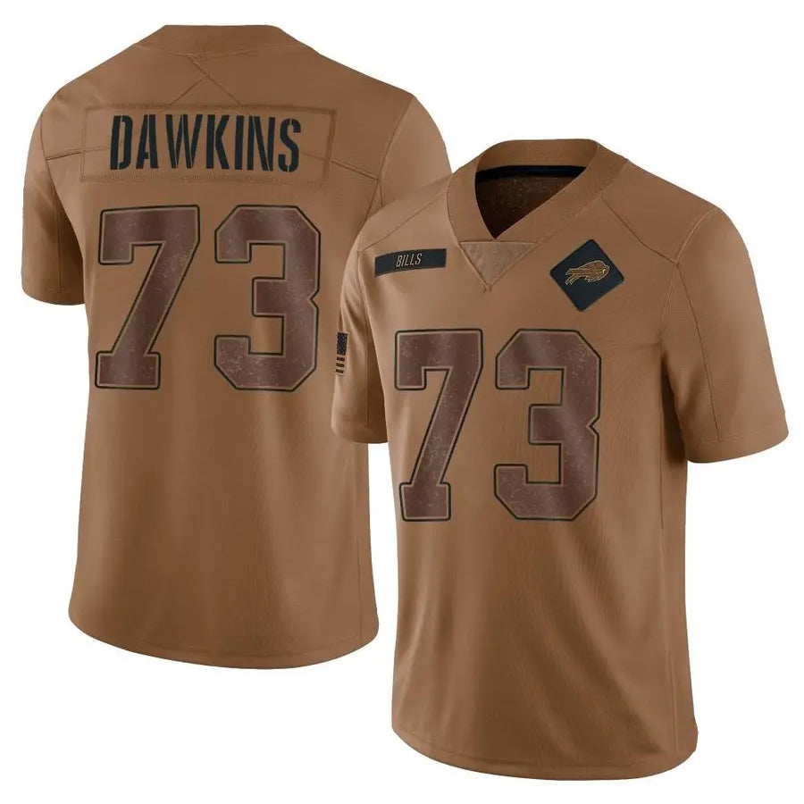 Tlead B.Bills #73 Dion Dawkins Player Brown Salute To Service Limited  Stitched Jerseys