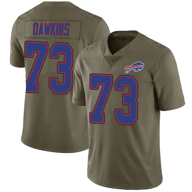 Tlead B.Bills #73 Dion Dawkins Player Olive Salute To Service Limited  Stitched Jerseys